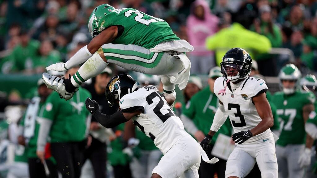 Saquon Barkley reverse hurdle.