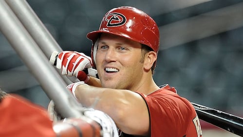 PHOENIX, AZ - JULY 19:  Sean Burroughs #21 of the Arizona Diamondbacks talks to some teammates during batting practice prior to a game against the Milwaukee Brewers at Chase Field on July 19, 2011 in Phoenix, Arizona.  (Photo by Norm Hall/Getty Images)