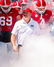 Georgia head coach Kirby Smart before Georgia's game against Tennessee Tech on Dooley Field at Sanford Stadium in Athens, Ga., on Saturday, Sept. 7, 2024. (Conor Dillon/UGAAA)